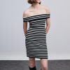 Skirt mini striped ecru W4MISM0067 COMBOS KNITWEAR