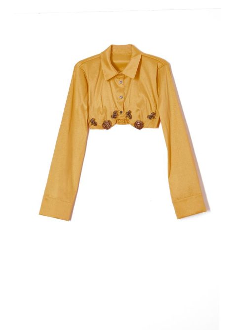 Crop shirt gold TS24-218 MILKWHITE