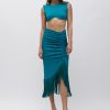 Flores skirt petrol MALLORY
