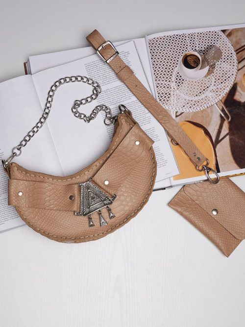 Alternative view of Walking on sunshine mocha nickel bag INDIVIDUAL ART LEATHER