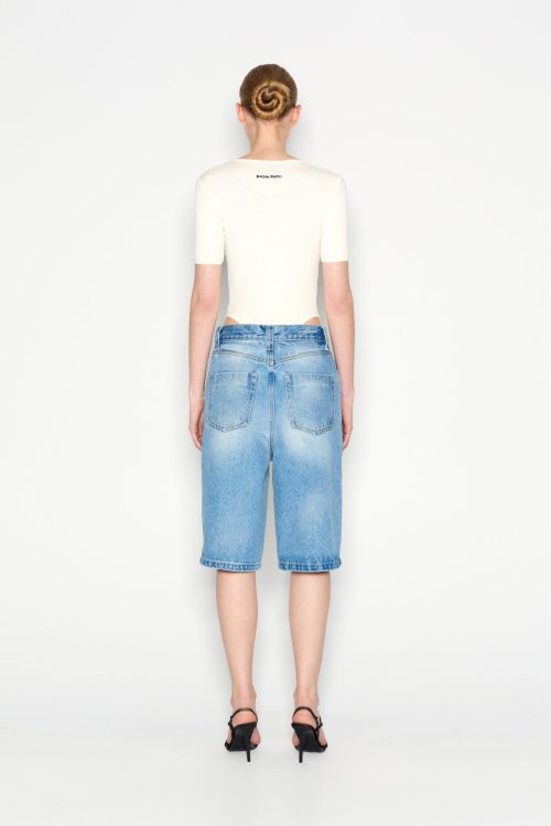 Alternative view of Lagoon blue denim bermuda NADIA RAPTI