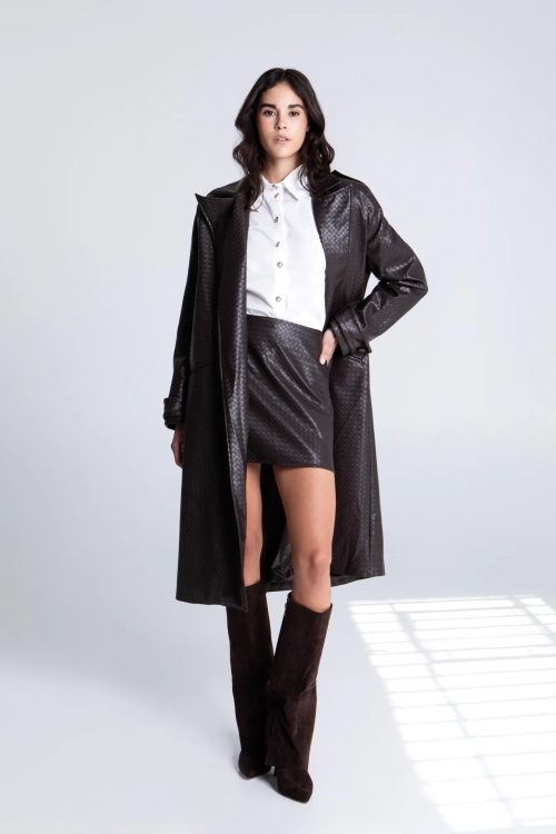 Dark chocolate trench coat EVELEYA