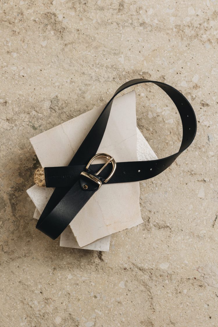 Sweet caroline black gold belt INDIVIDUAL ART LEATHER