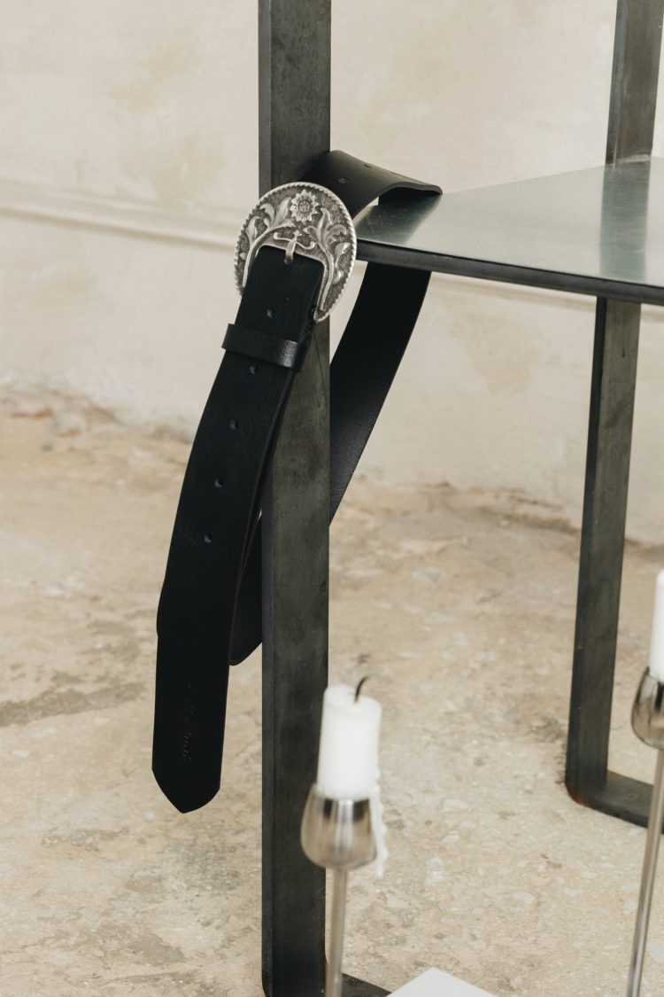 Wildflower black nickel belt INDIVIDUAL ART LEATHER