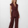 Pants with pleats bordeaux FW25.W36.22 CKONTOVA