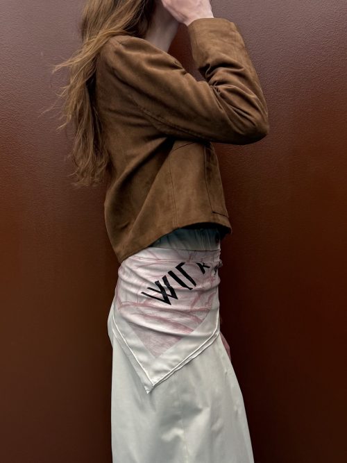 Alternative view of Crop jacket suede brown JF25-207 MILKWHITE