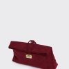 Downtown lunchbag suede burgundy ELENA ATHANASIOU