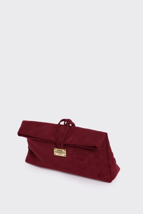 Downtown lunchbag suede burgundy ELENA ATHANASIOU