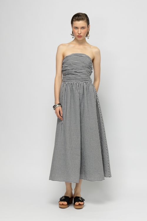 Mireya check b&w dress MALLORY