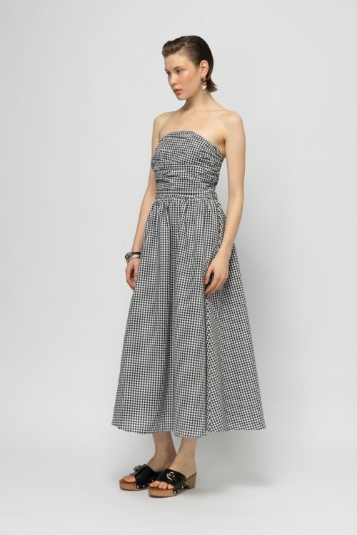 Alternative view of Mireya check b&w dress MALLORY