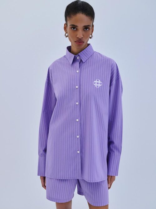 Shirt striped purple S6PLSH0108 COMBOS