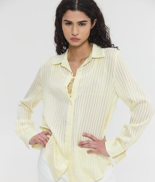 Alternative view of Lucida semi-sheer shirt yellow SUNSET.GO