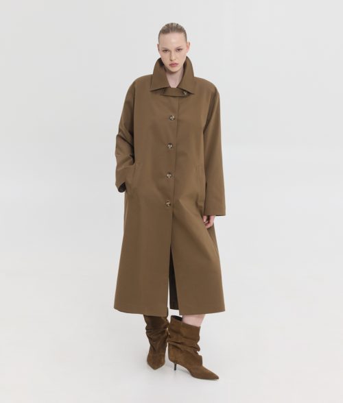 Ophelia long trench coat brown SUNSET.GO