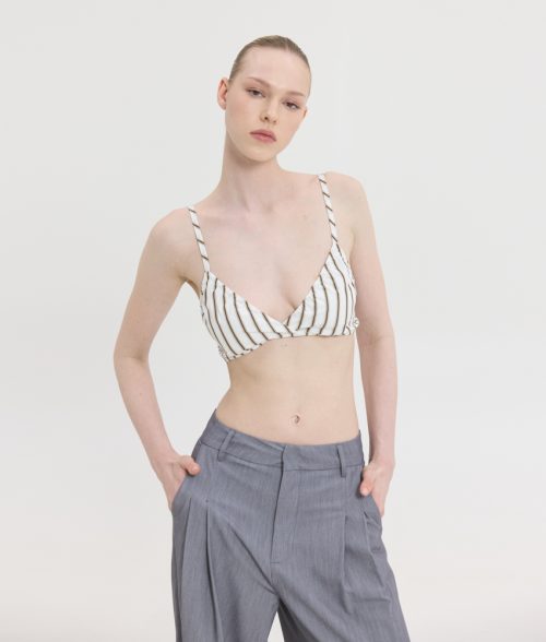 Suzanne printed bralette stripes white/brown SUNSET.GO