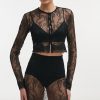 Veil cardigan top black NADIA RAPTI