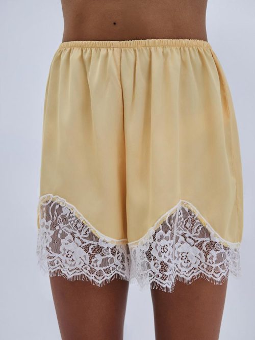 Alternative view of Shorts satin lace banana S6ELSO0084 COMBOS