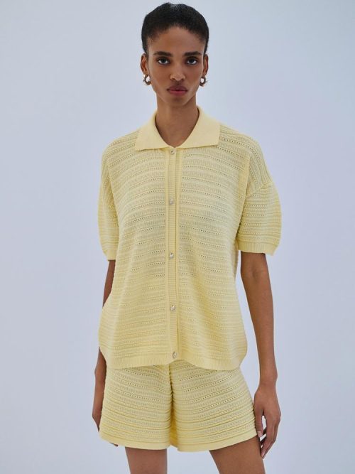 Cardigan polo yellow S6FACS0060 COMBOS