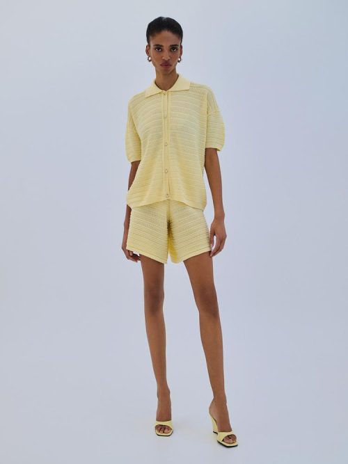 Shorts knit yellow S6FASO0061 COMBOS